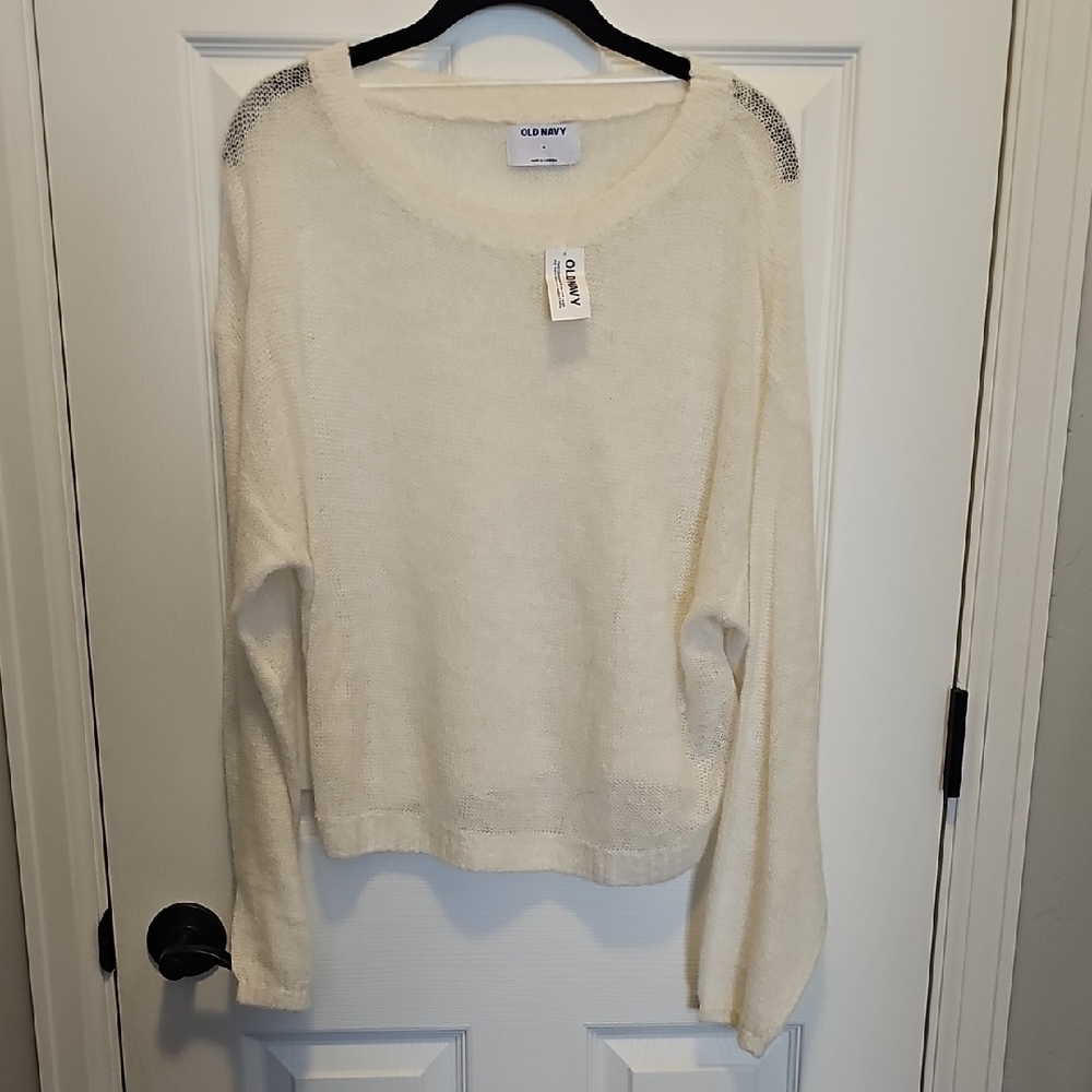 Old Navy Cream Crew Neck Sweater